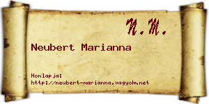 Neubert Marianna névjegykártya